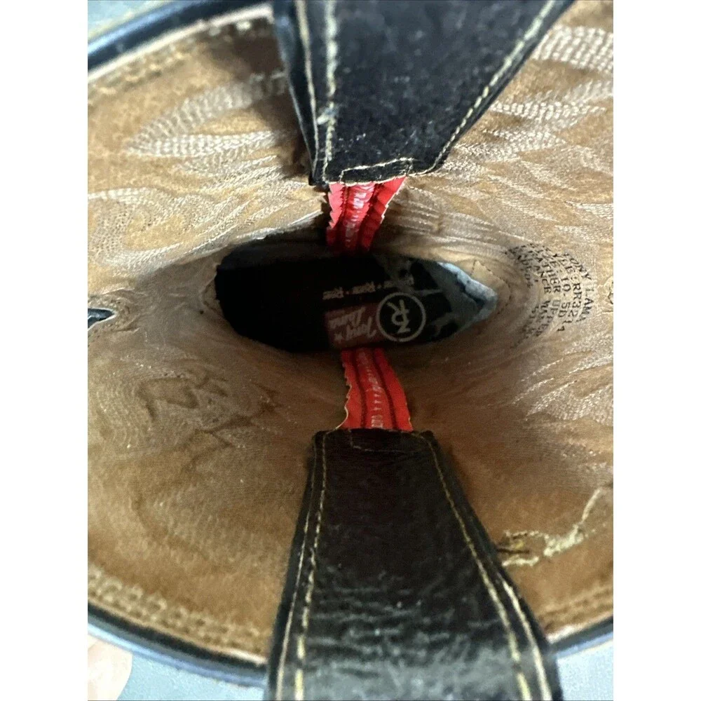 Tony Lama Cowboy Boots 10.5 M Ropin Ridin Ranchin Brown Leather Western RR3214